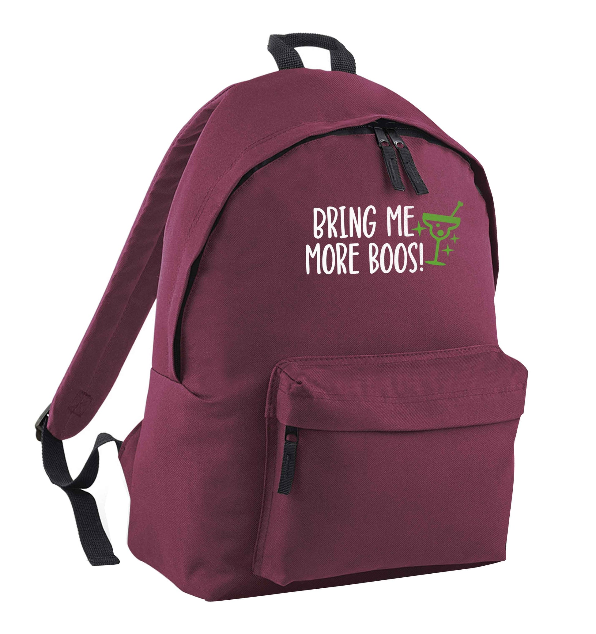 Bring me more boos maroon adults backpack