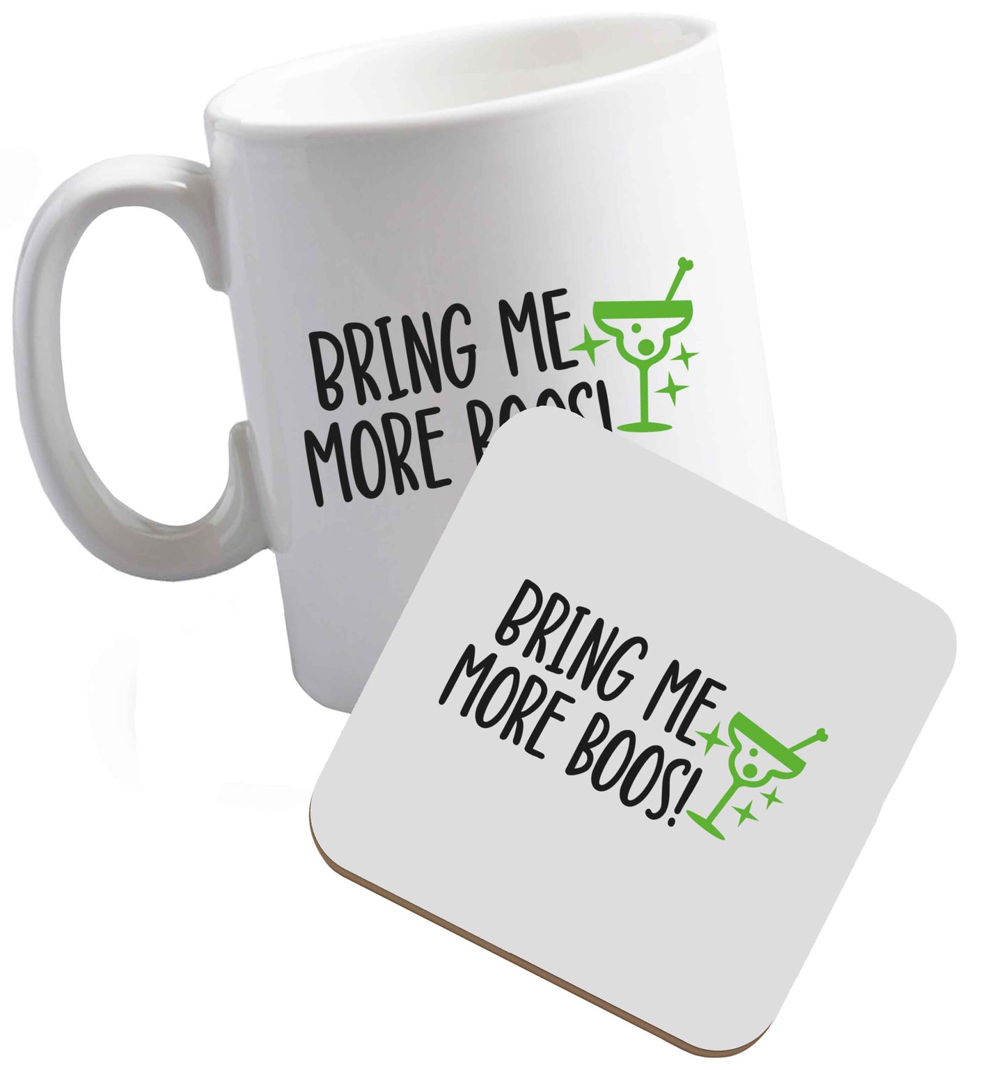 10 oz Tis The Season to Drink Whisky ceramic mug and coaster set right handed