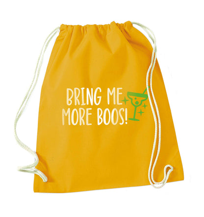 Bring me more boos mustard drawstring bag