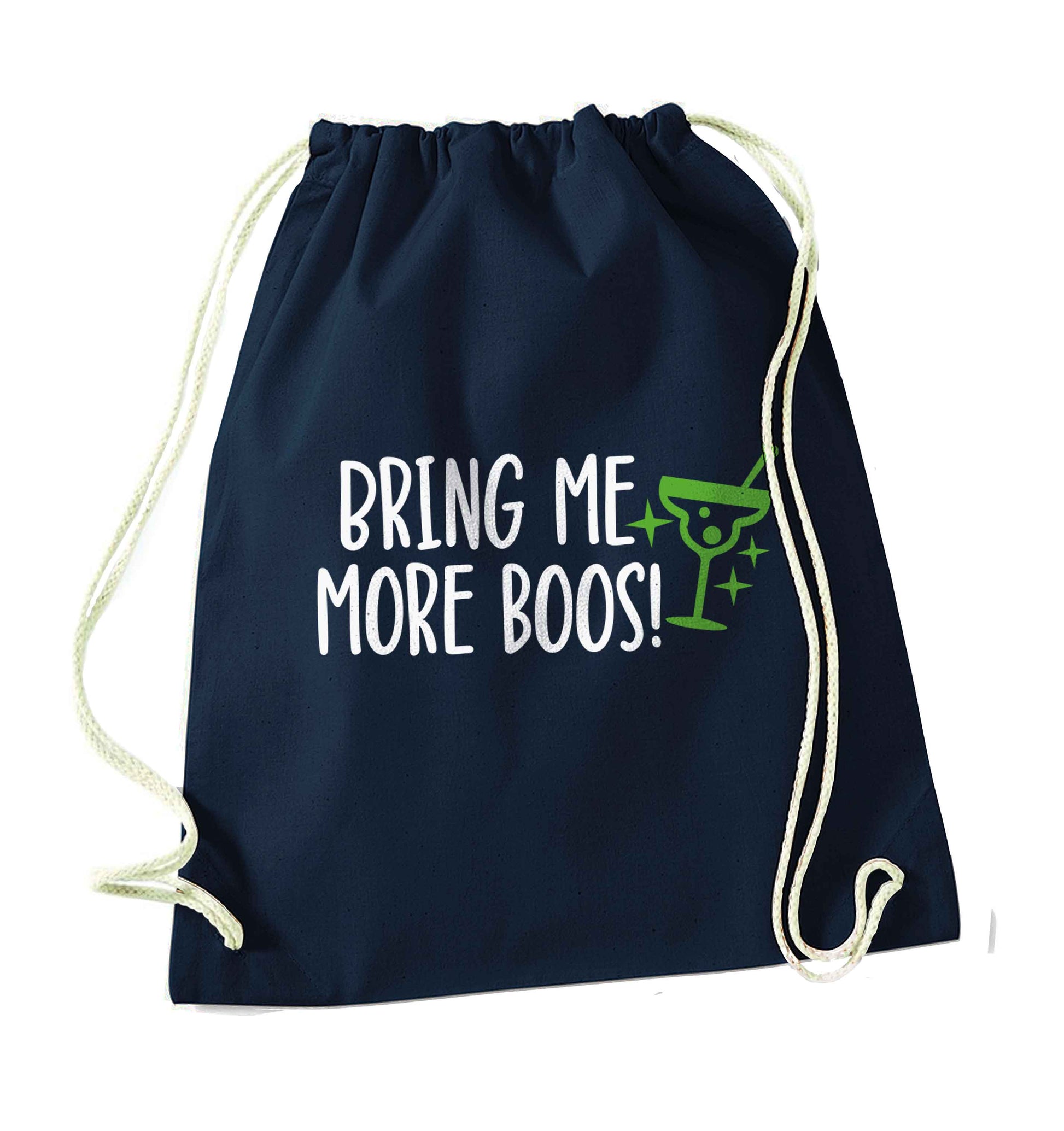 Bring me more boos navy drawstring bag