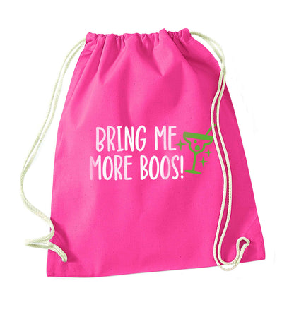 Bring me more boos pink drawstring bag