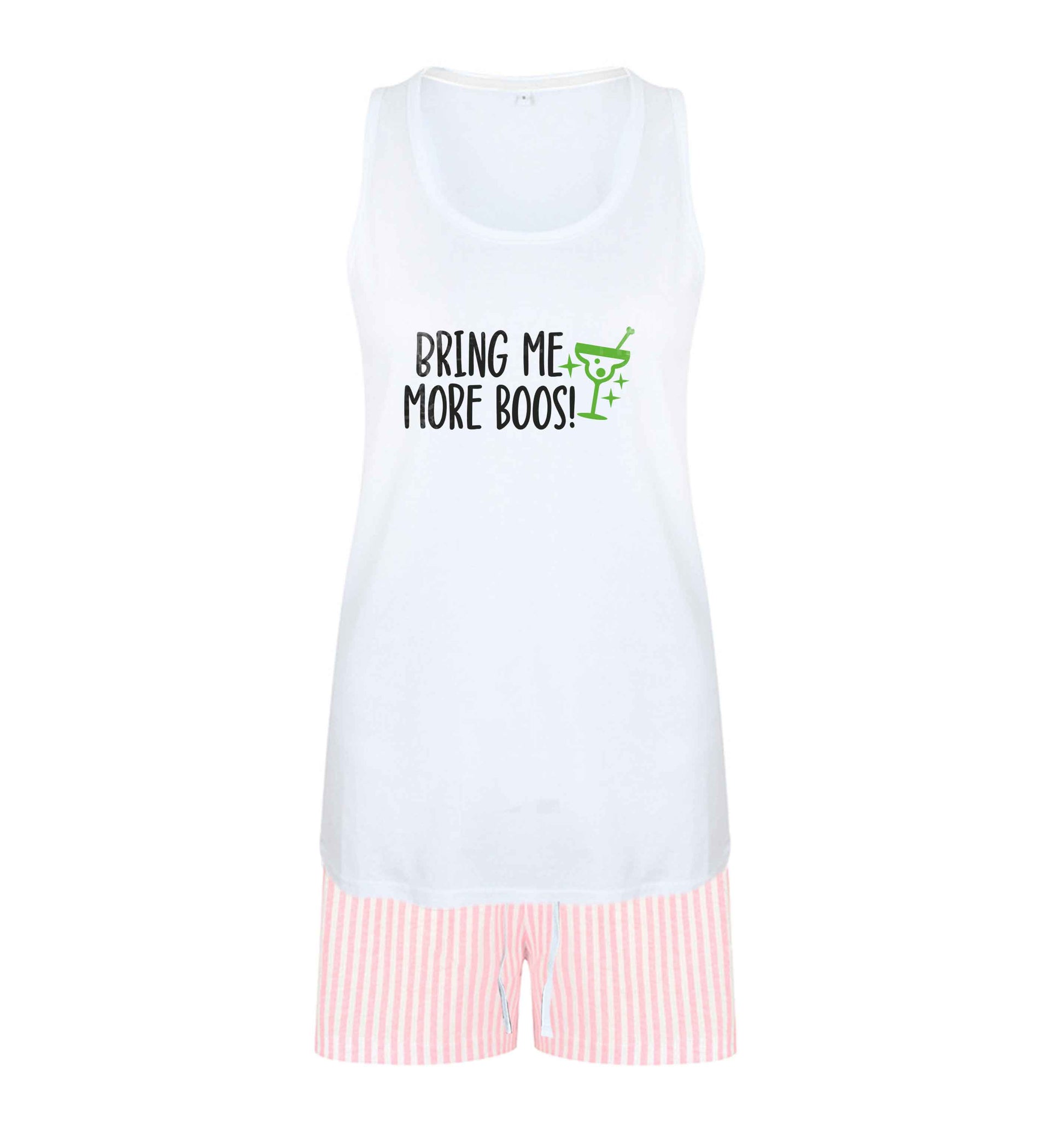 Bring me more boos size XL women's pyjama shorts set in pink 
