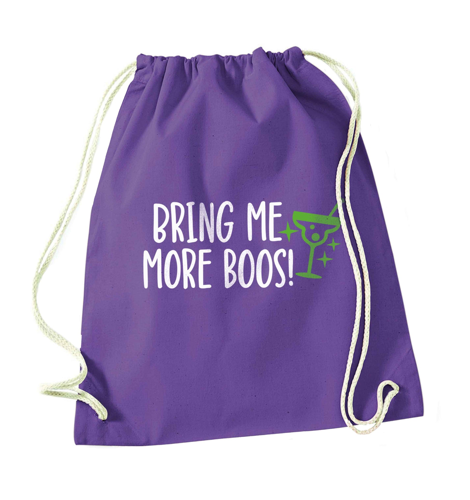 Bring me more boos purple drawstring bag
