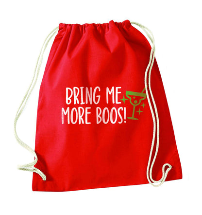 Bring me more boos red drawstring bag 