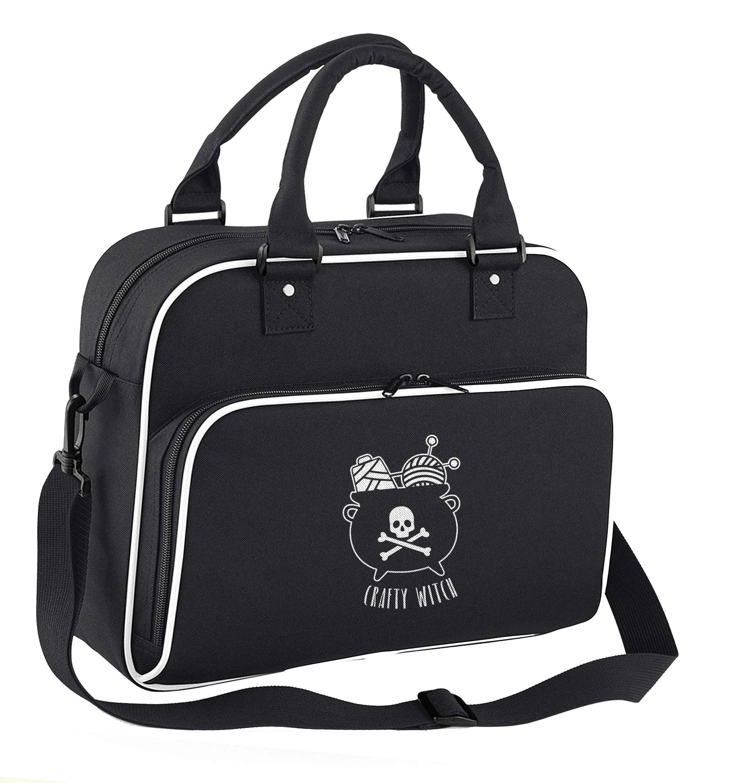 Crafty witch children's dance bag black with white detail