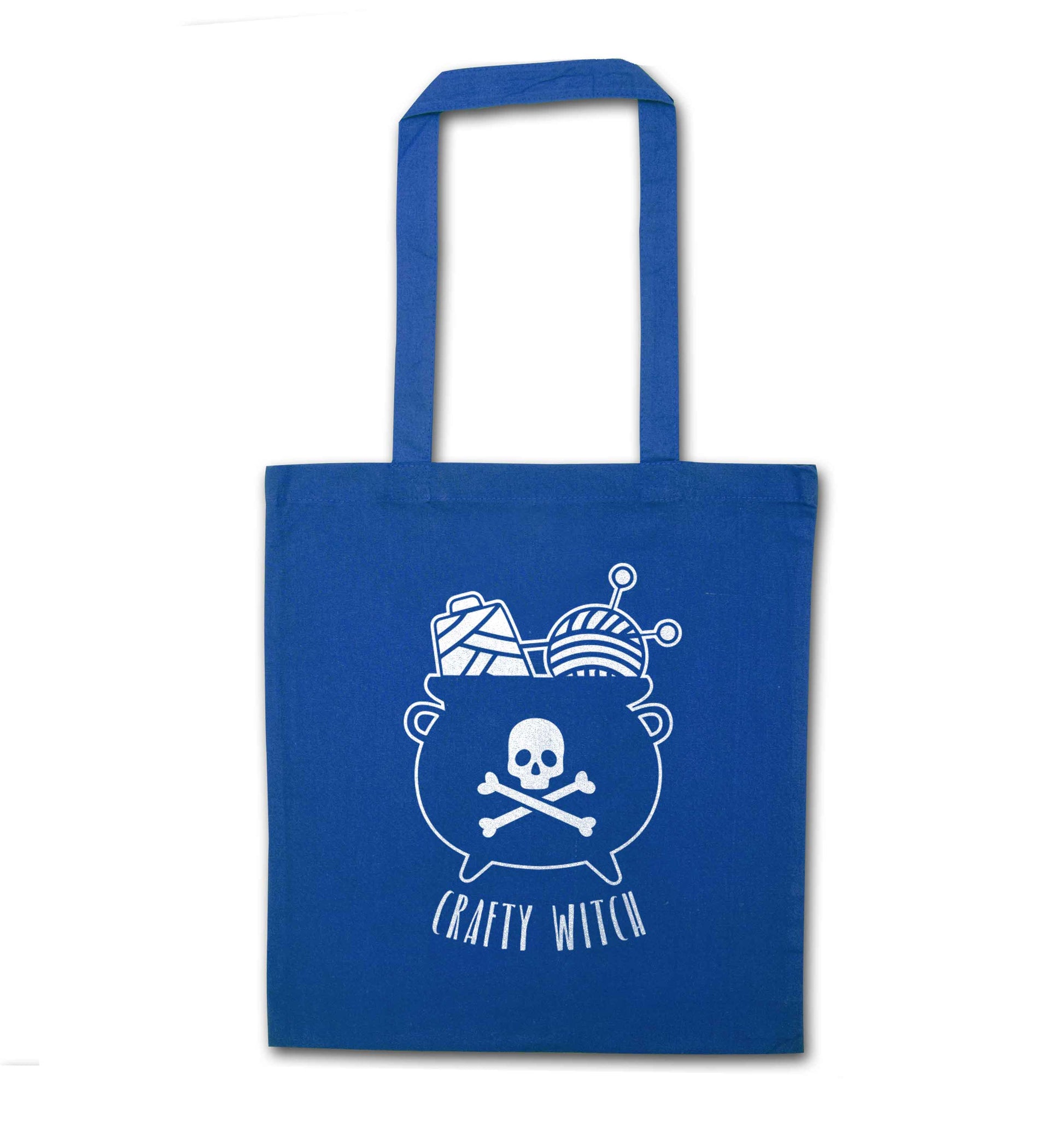 Crafty witch blue tote bag