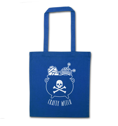 Crafty witch blue tote bag