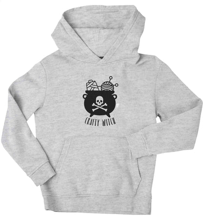 Crafty witch children's grey hoodie 12-13 Years