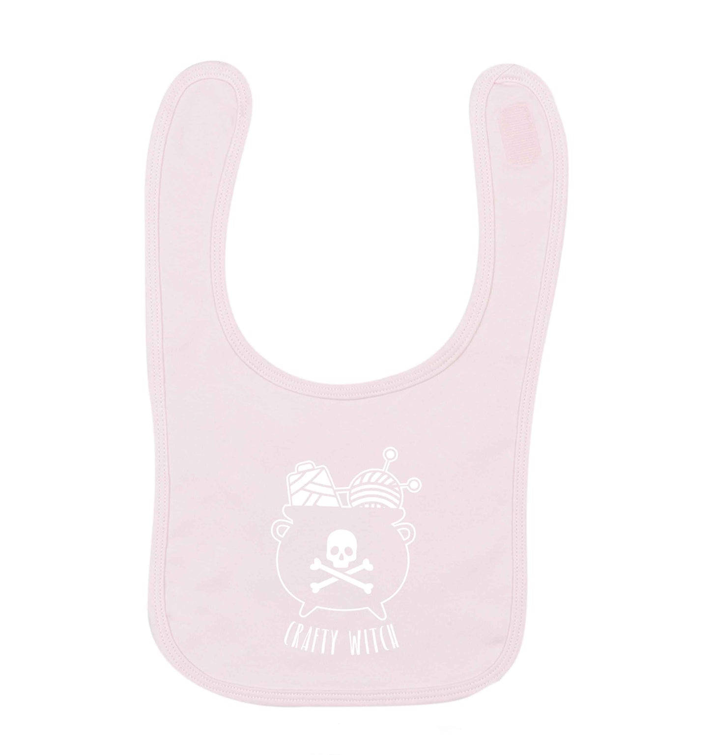 Crafty witch pale pink baby bib