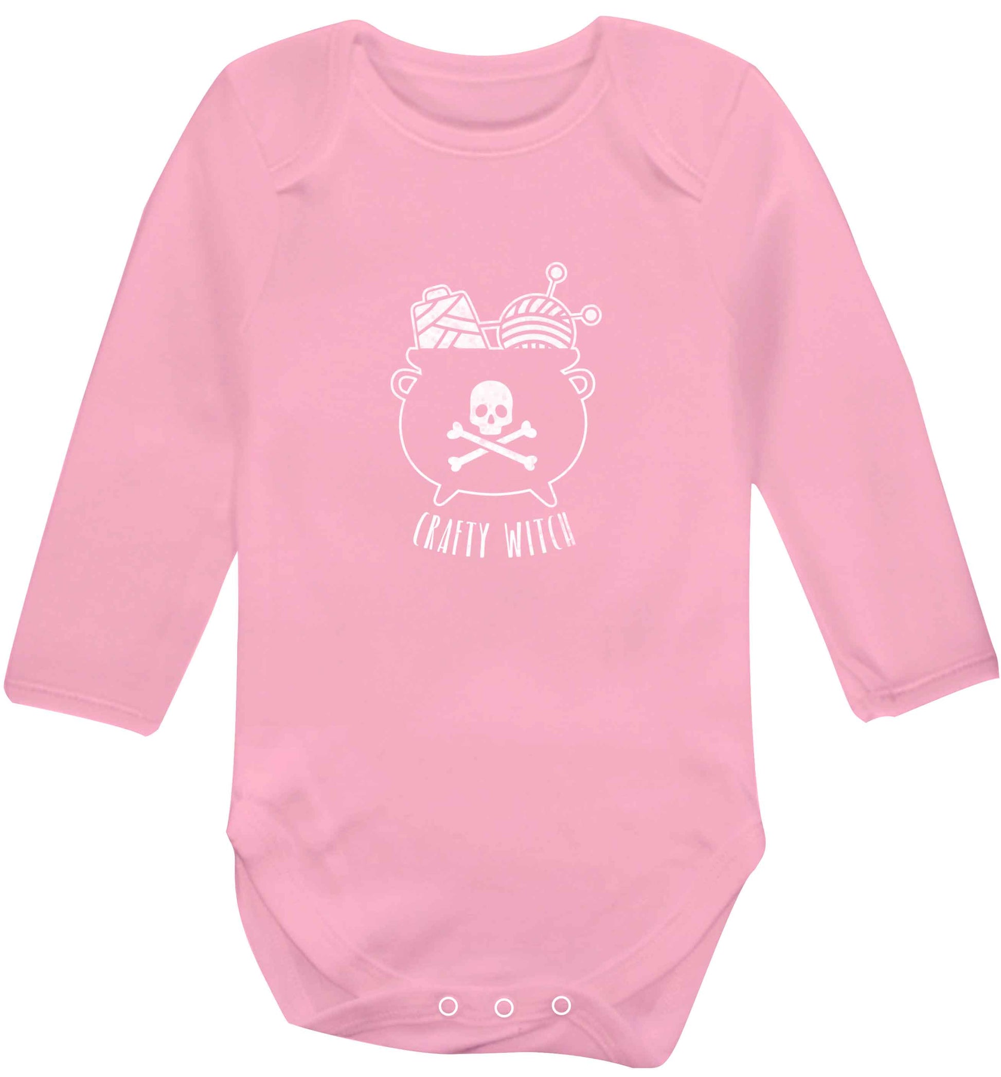 Crafty witch baby vest long sleeved pale pink 6-12 months