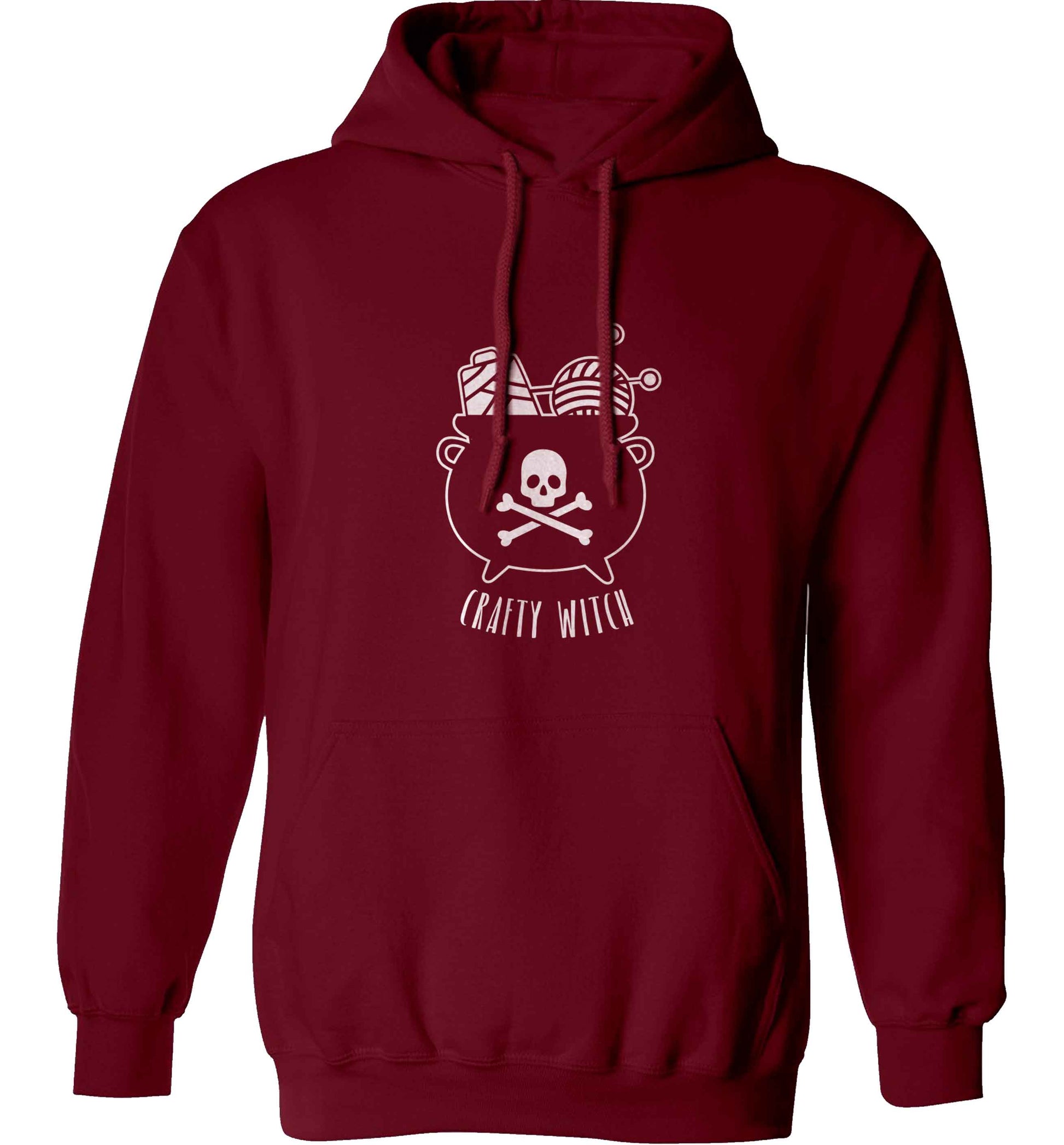 Crafty witch adults unisex maroon hoodie 2XL