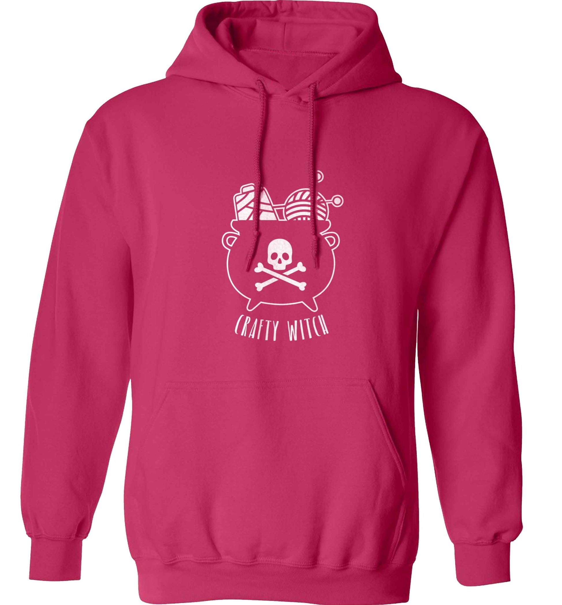 Crafty witch adults unisex pink hoodie 2XL