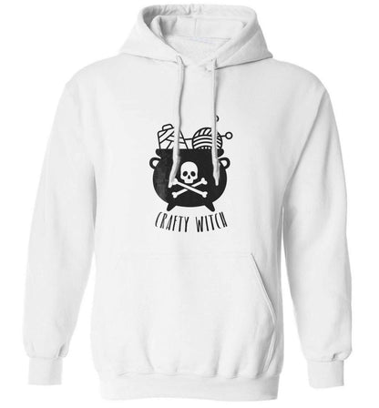 Crafty witch adults unisex white hoodie 2XL