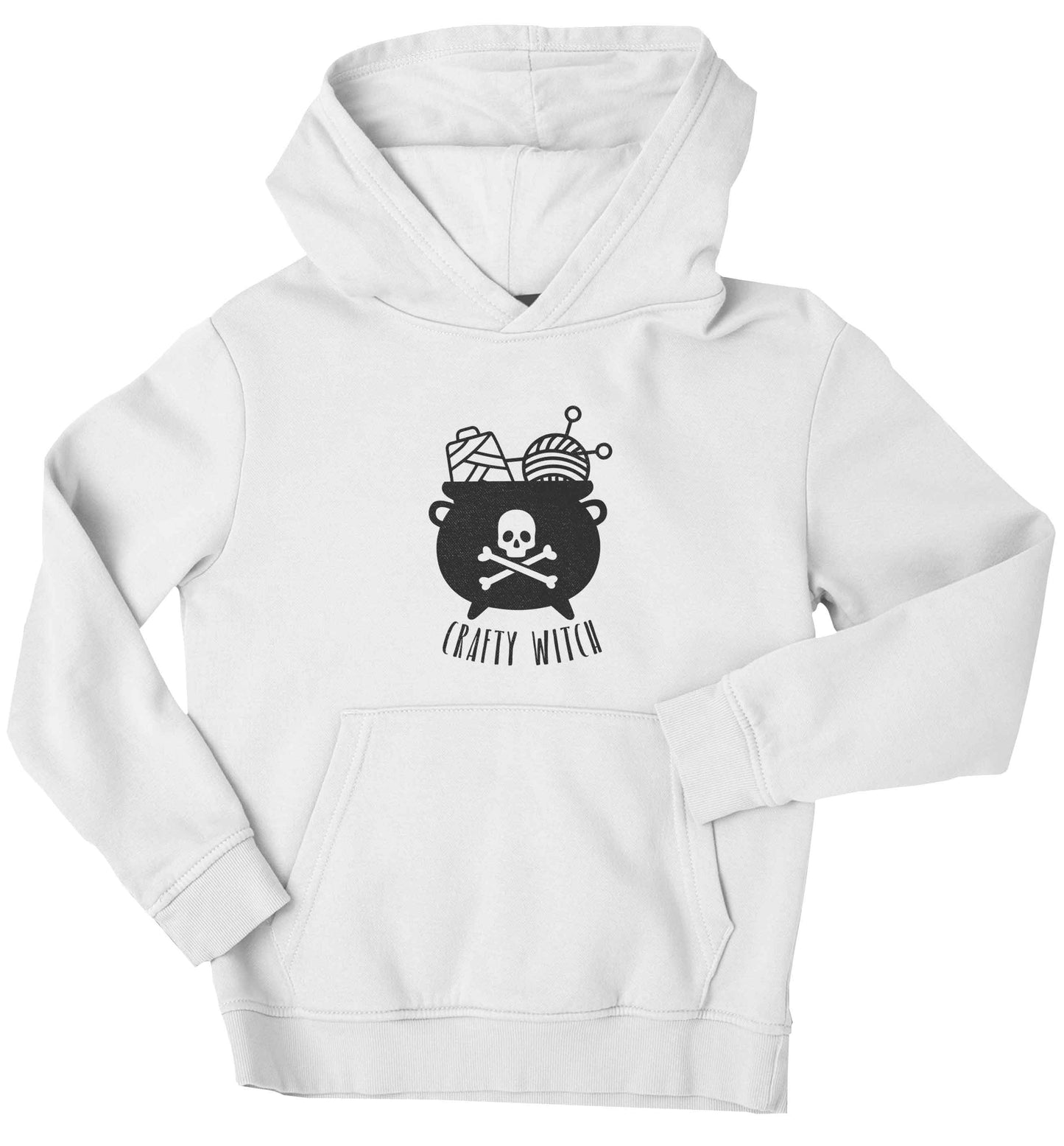 Crafty witch children's white hoodie 12-13 Years