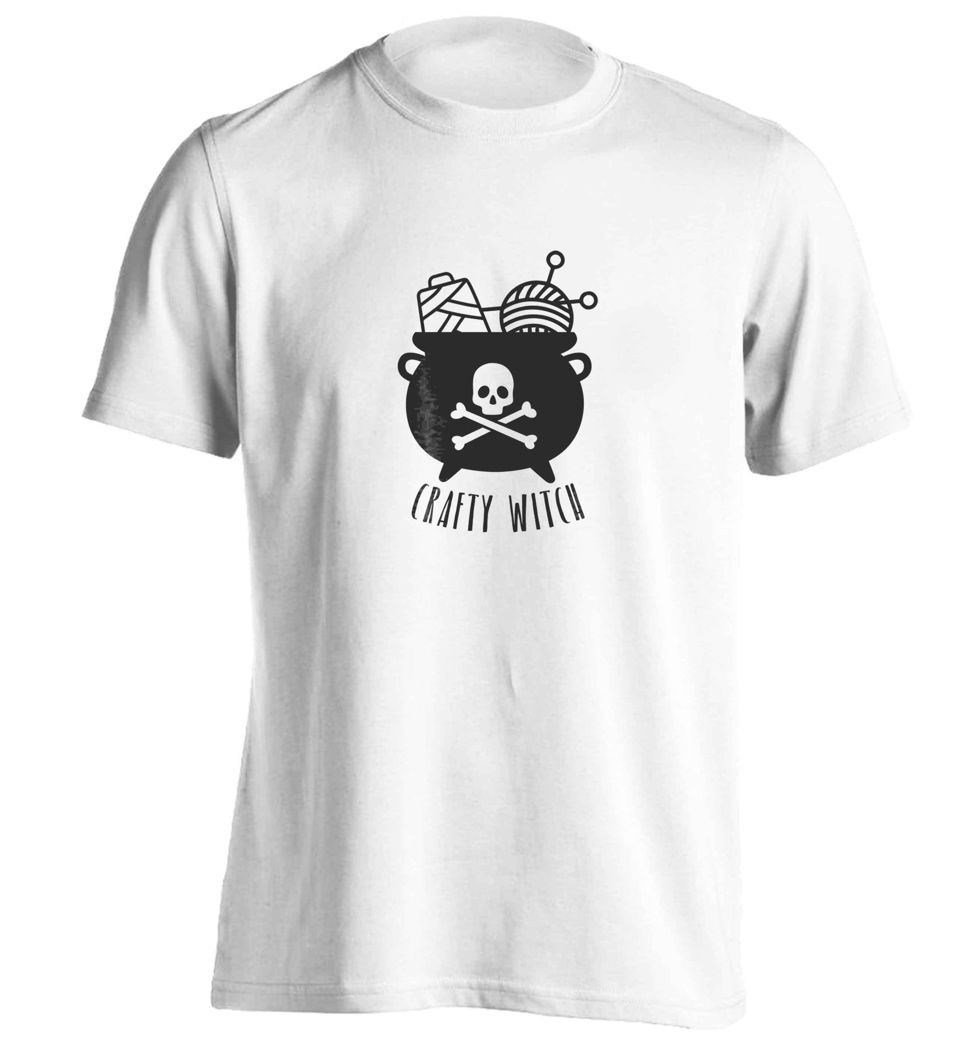 Crafty witch adults unisex white Tshirt 2XL