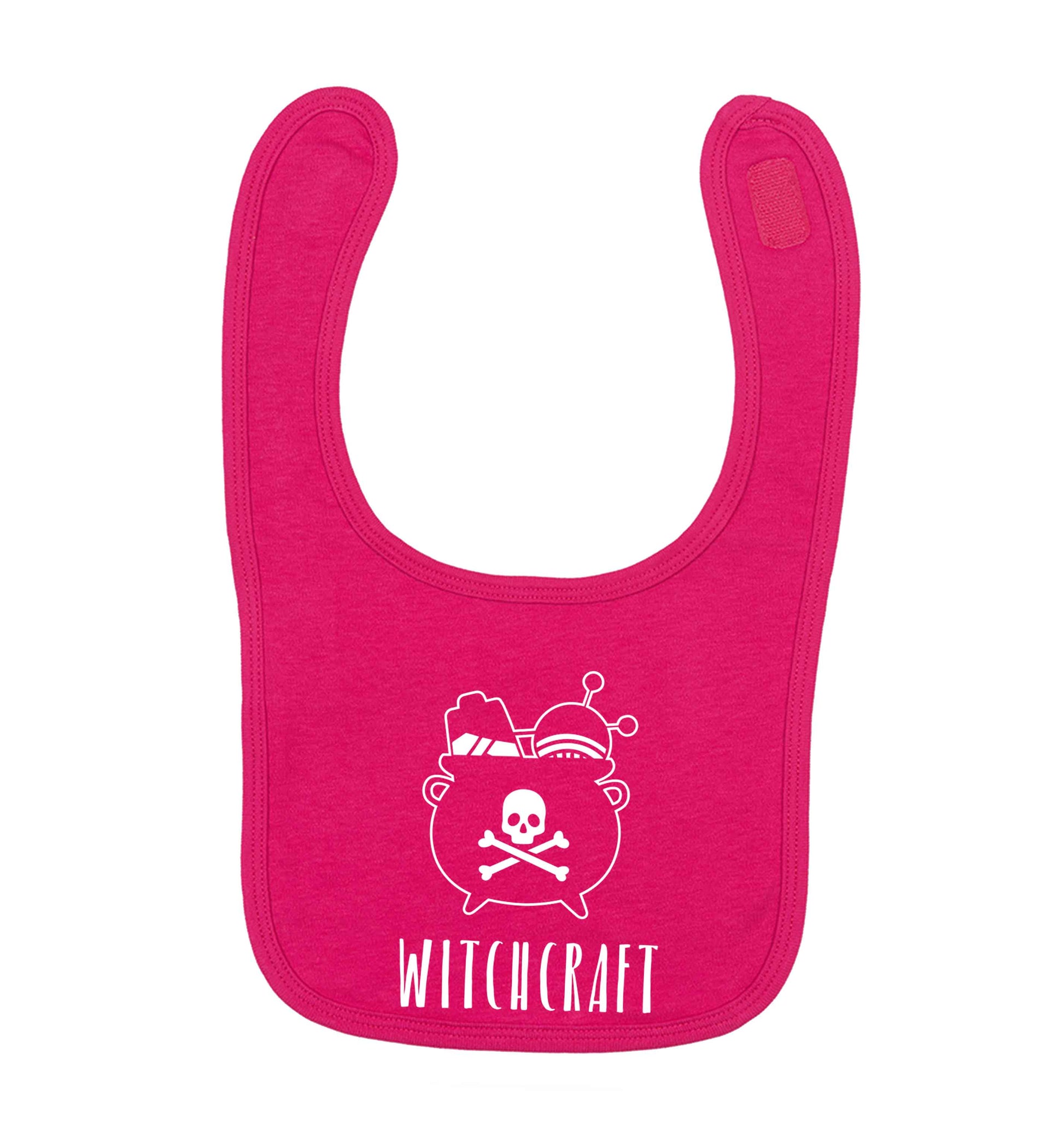 Witchcraft dark pink baby bib