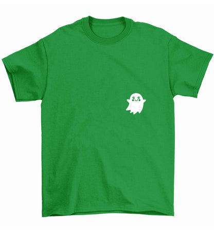 Pocket ghost Children's green Tshirt 12-13 Years