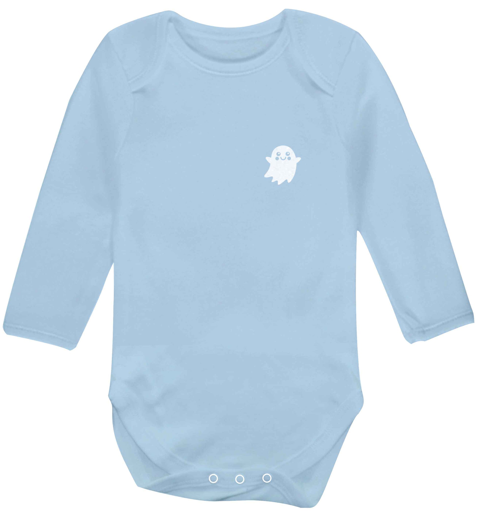Pocket ghost baby vest long sleeved pale blue 6-12 months