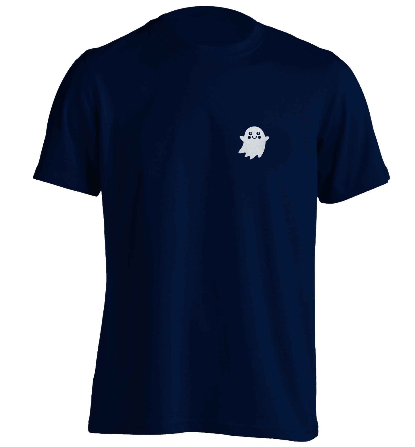 Pocket ghost adults unisex navy Tshirt 2XL