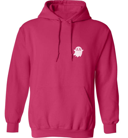 Pocket ghost adults unisex pink hoodie 2XL