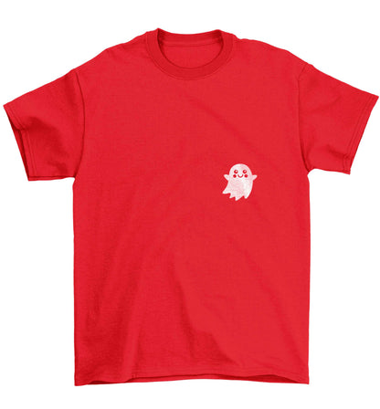 Pocket ghost Children's red Tshirt 12-13 Years