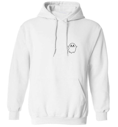 Pocket ghost adults unisex white hoodie 2XL