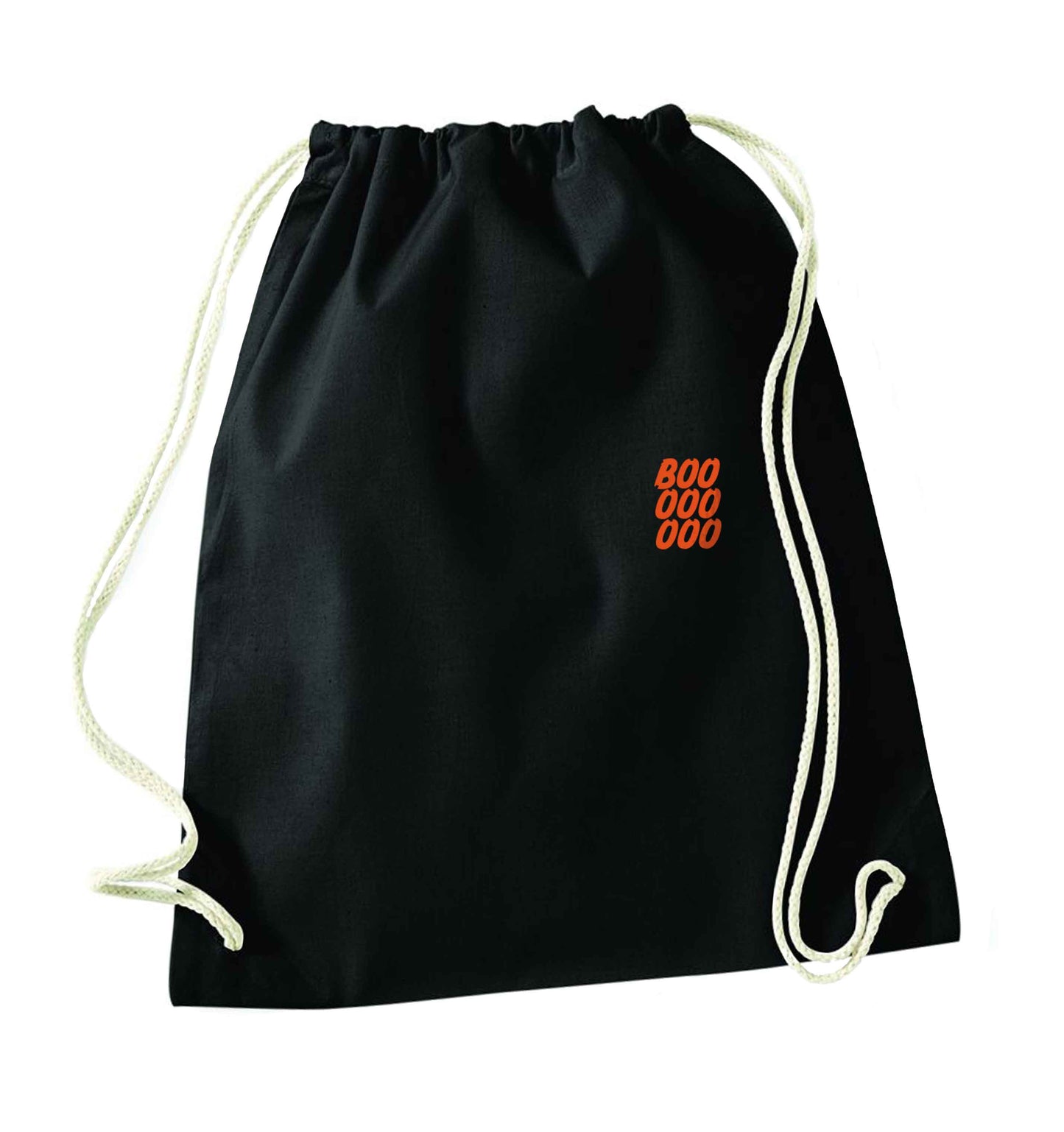 Boo pocket black drawstring bag