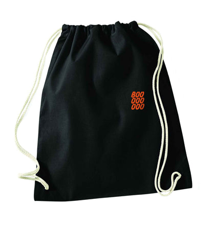 Boo pocket black drawstring bag