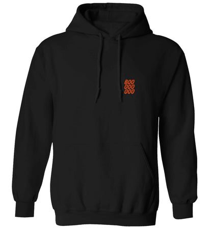 Boo pocket adults unisex black hoodie 2XL