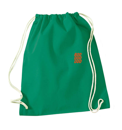 Boo pocket green drawstring bag