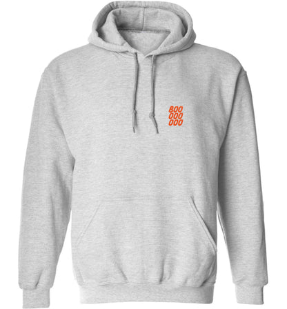 Boo pocket adults unisex grey hoodie 2XL