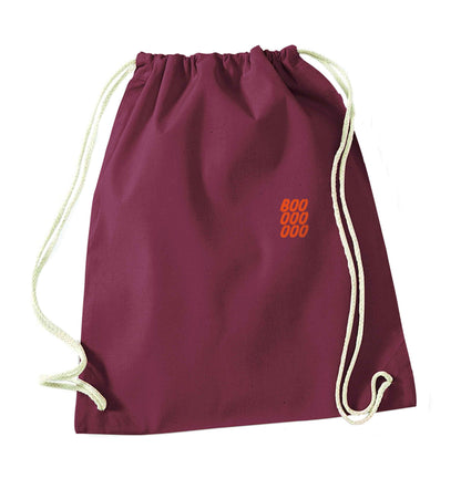Boo pocket maroon drawstring bag