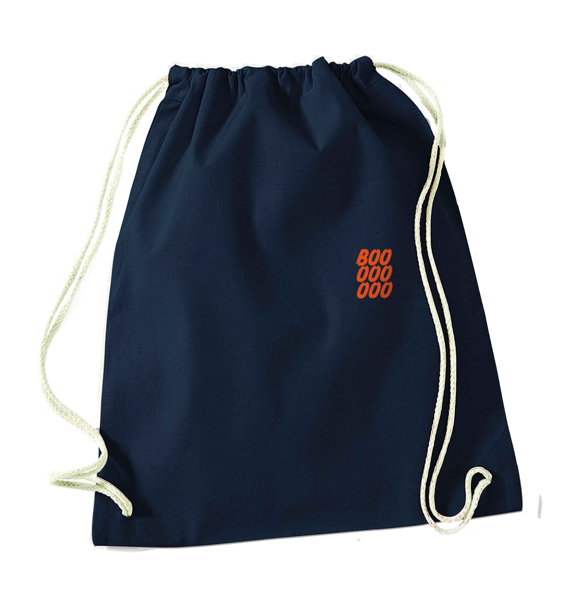 Boo pocket navy drawstring bag