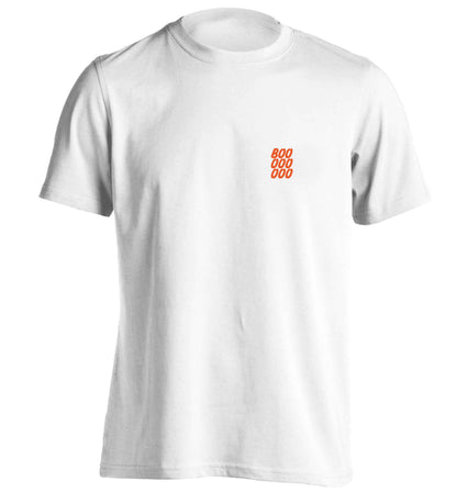 Boo pocket adults unisex white Tshirt 2XL