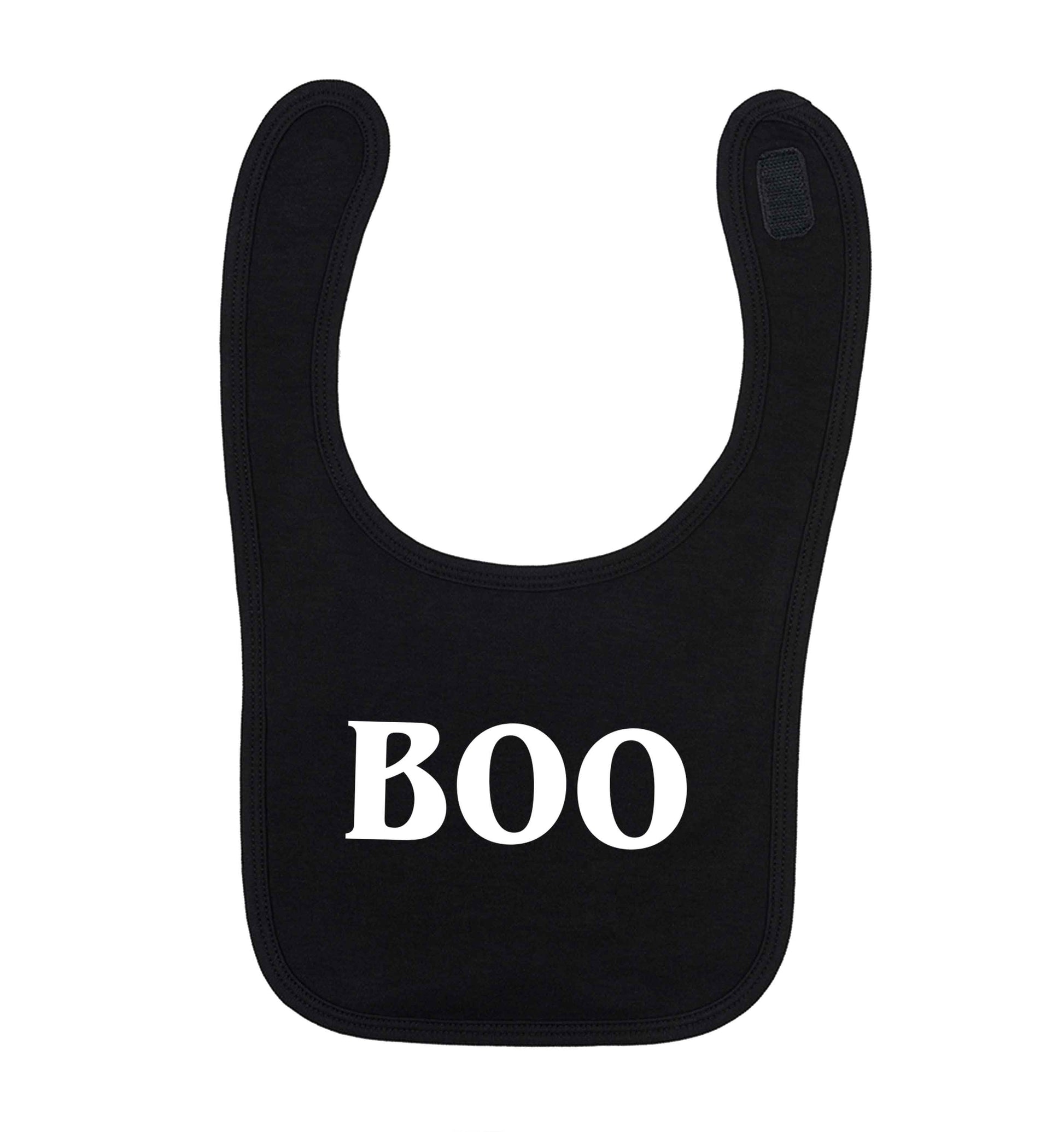 Boo black baby bib