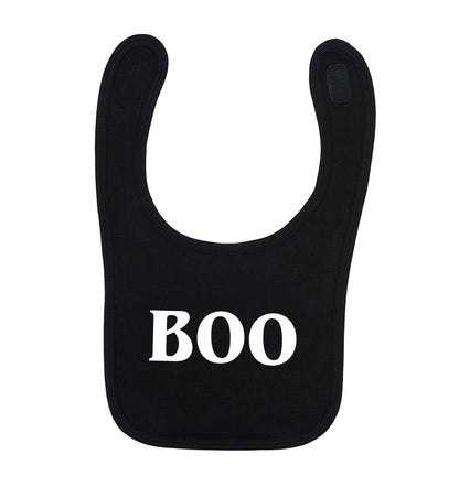 Boo black baby bib