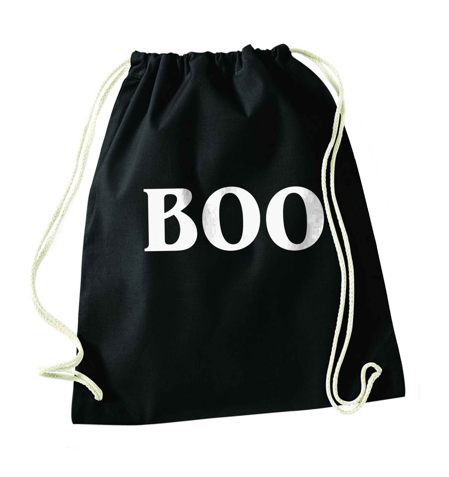 Boo black drawstring bag