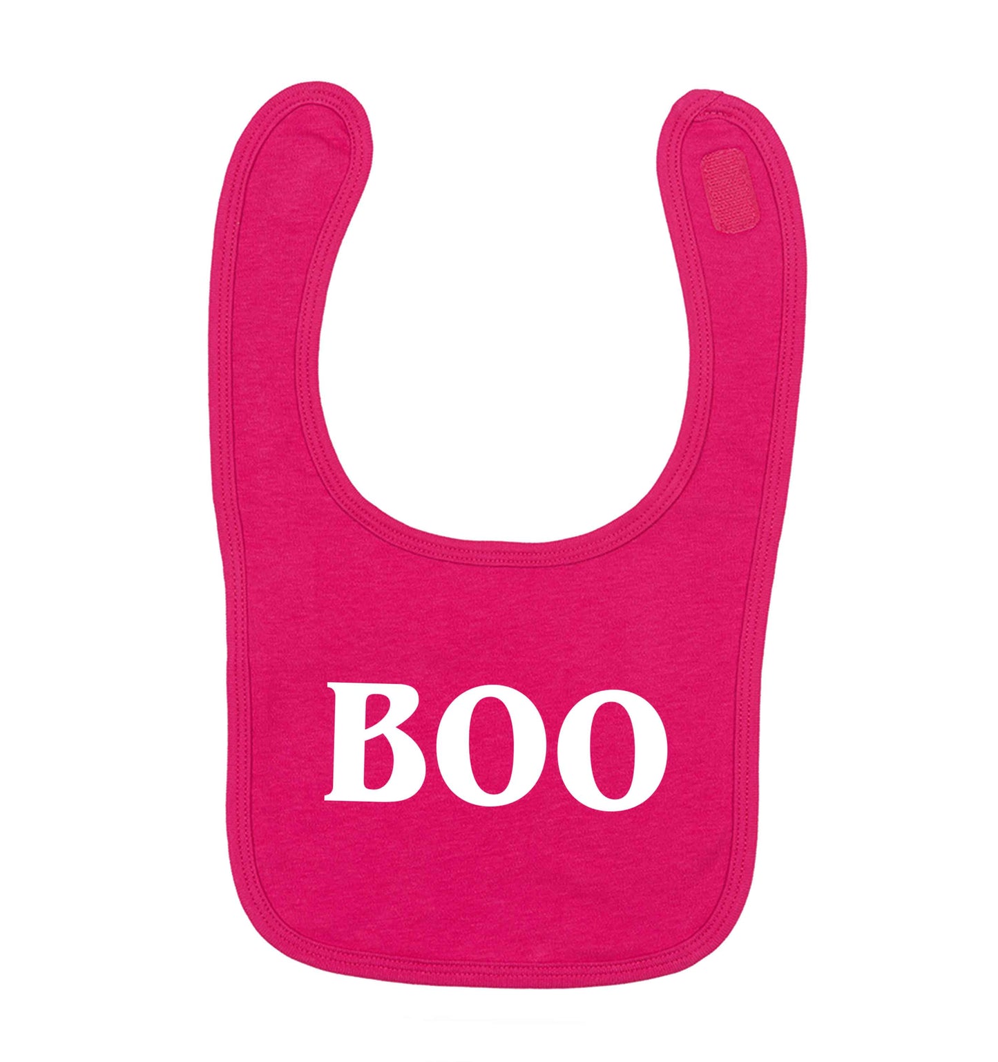 Boo dark pink baby bib