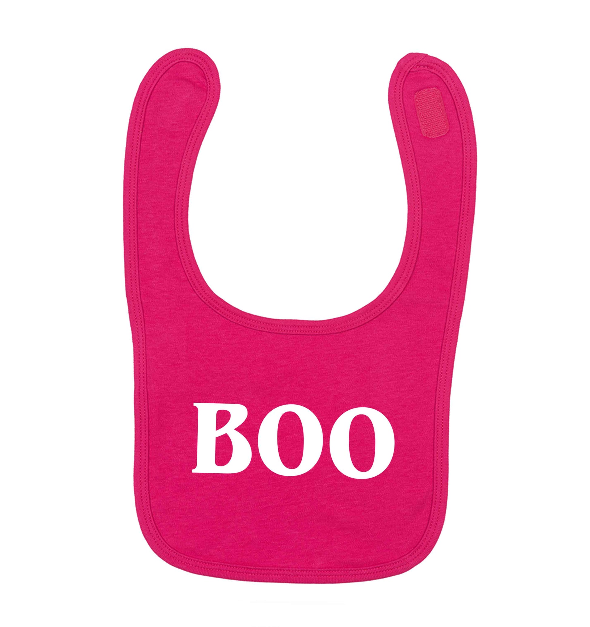 Boo dark pink baby bib