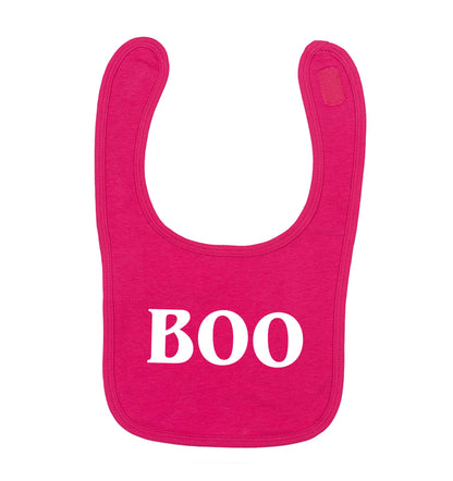 Boo dark pink baby bib
