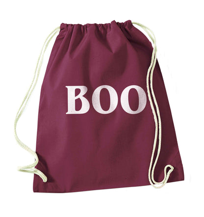 Boo maroon drawstring bag