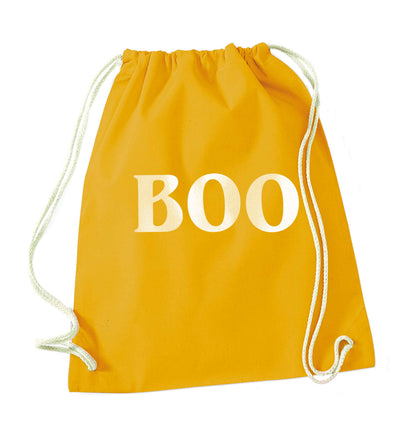 Boo mustard drawstring bag