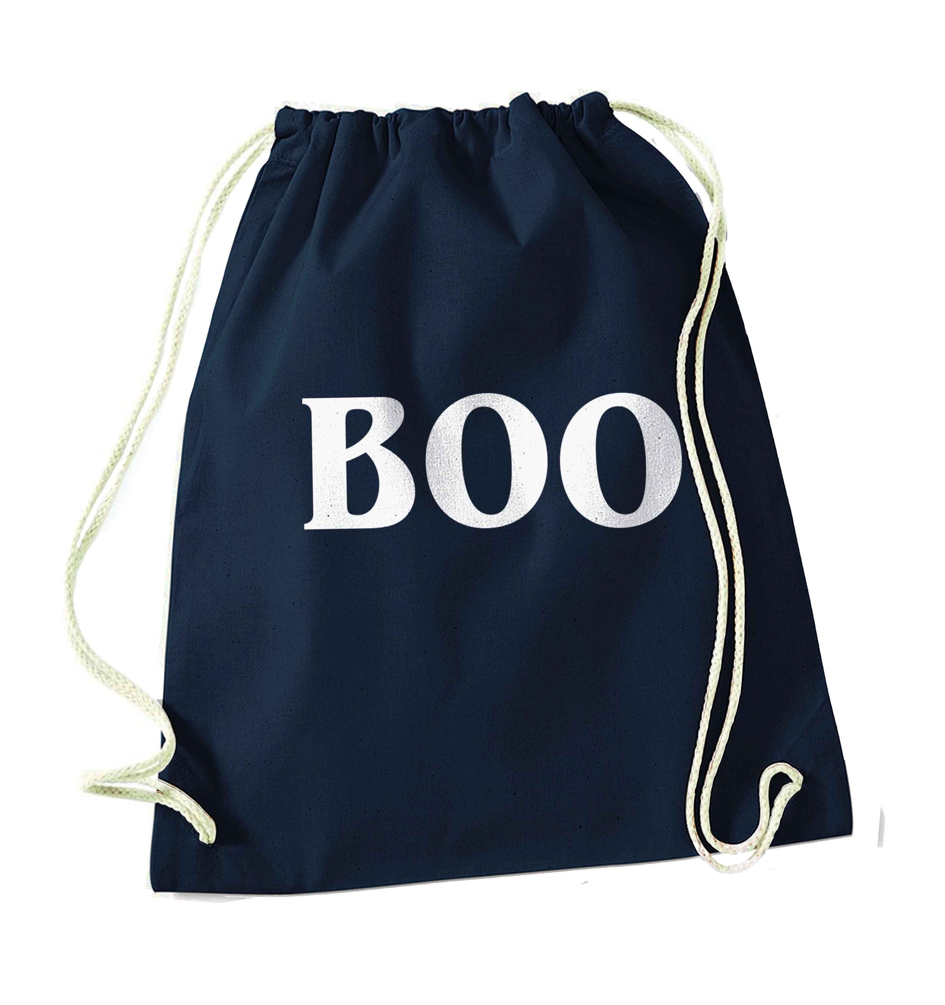 Boo navy drawstring bag
