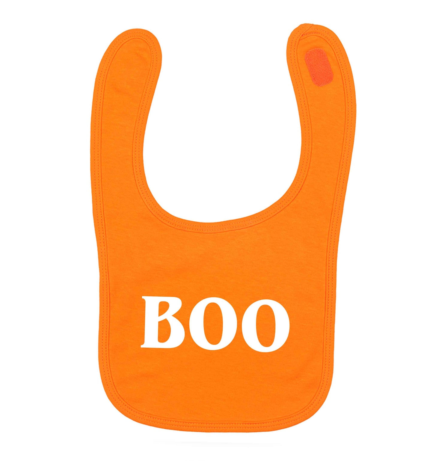 Boo orange baby bib