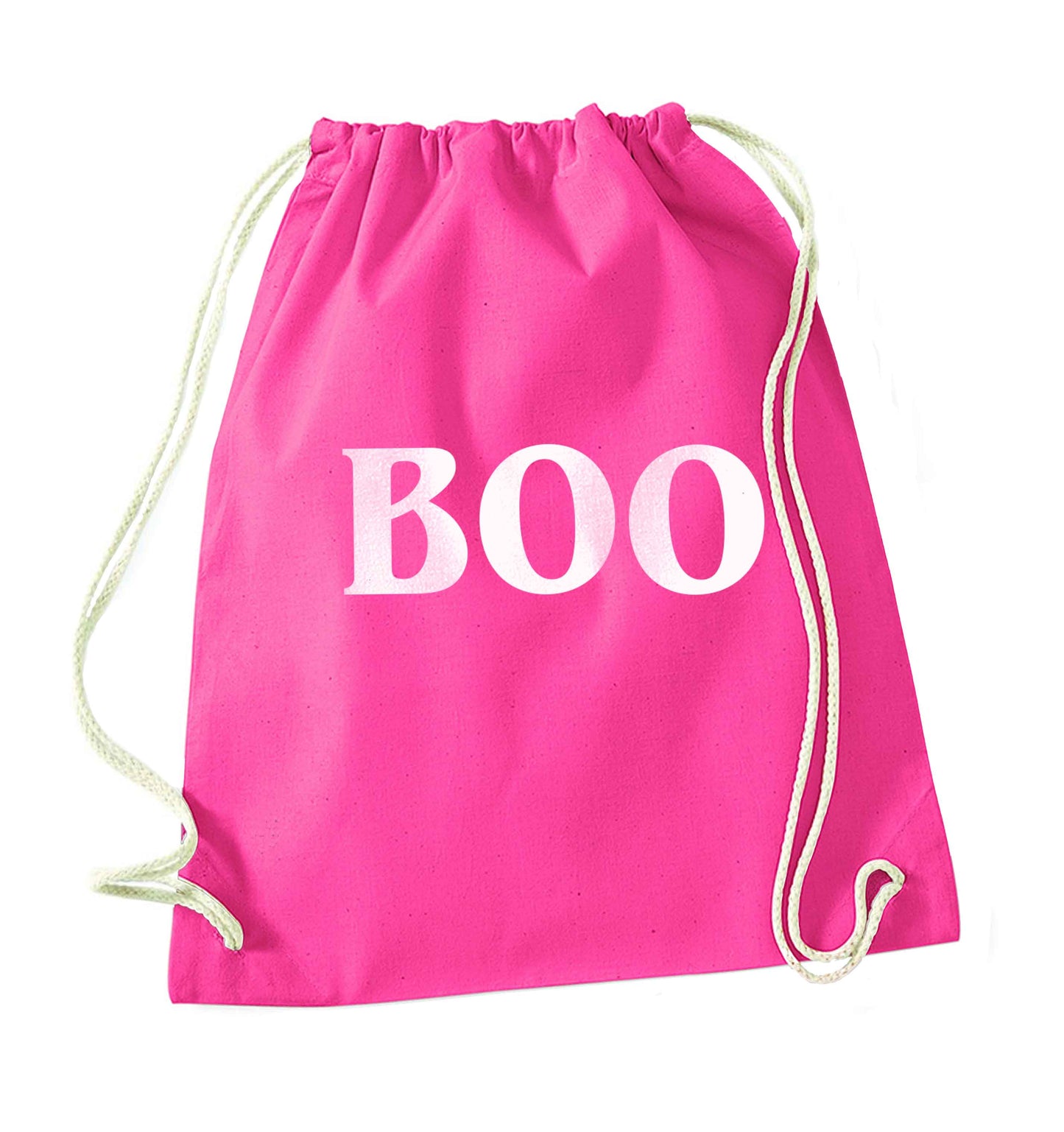 Boo pink drawstring bag
