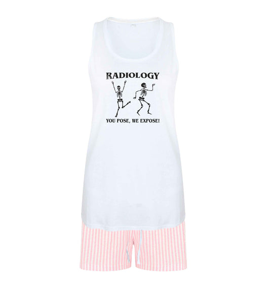 Radiology you pose we expose size XL women's pyjama shorts set in pink 