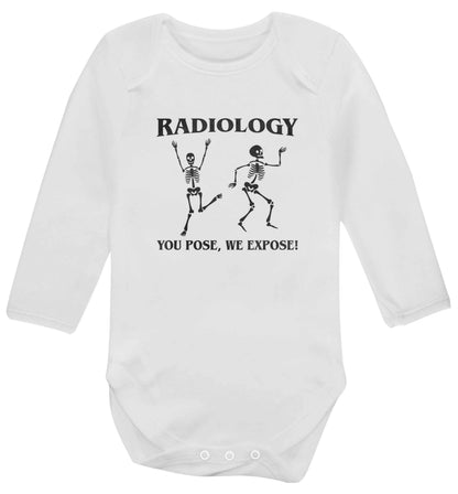 Radiology you pose we expose baby vest long sleeved white 6-12 months