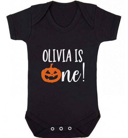 Personalised is turning one baby vest black 18-24 months