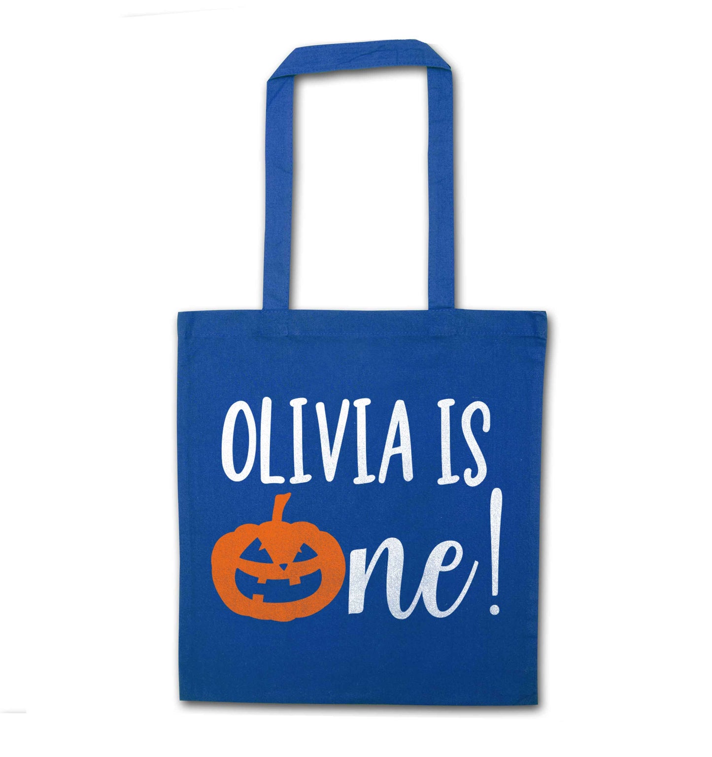 Personalised is turning one blue tote bag