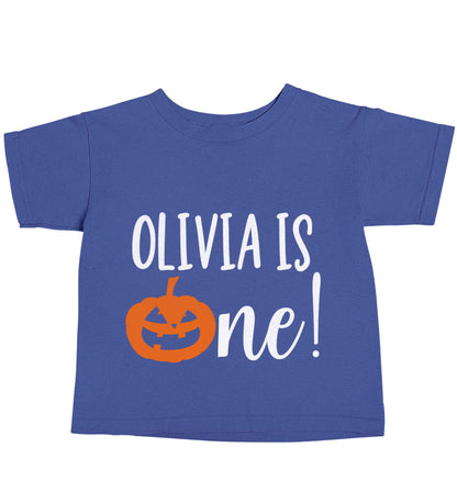 Personalised is turning one blue baby toddler Tshirt 2 Years